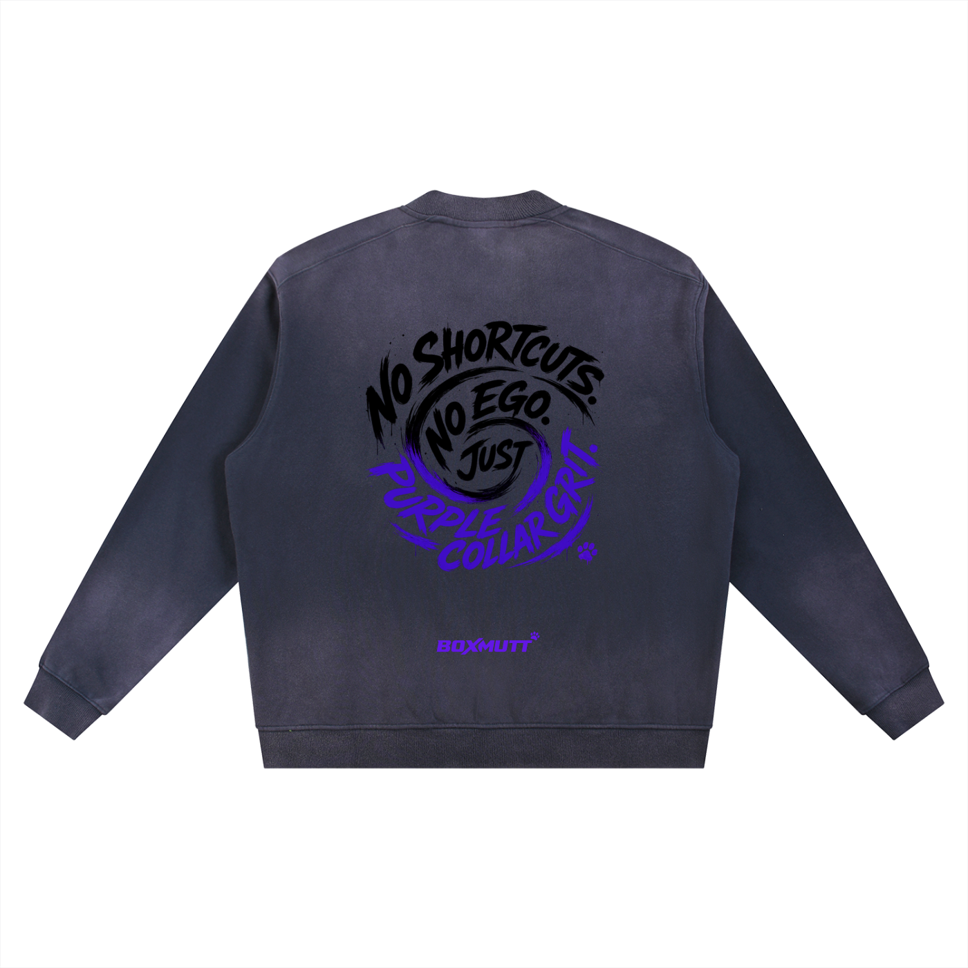 Sun Fade Heavyweight Baseball Jacket | BOXMUTT No Shortcuts Swirl