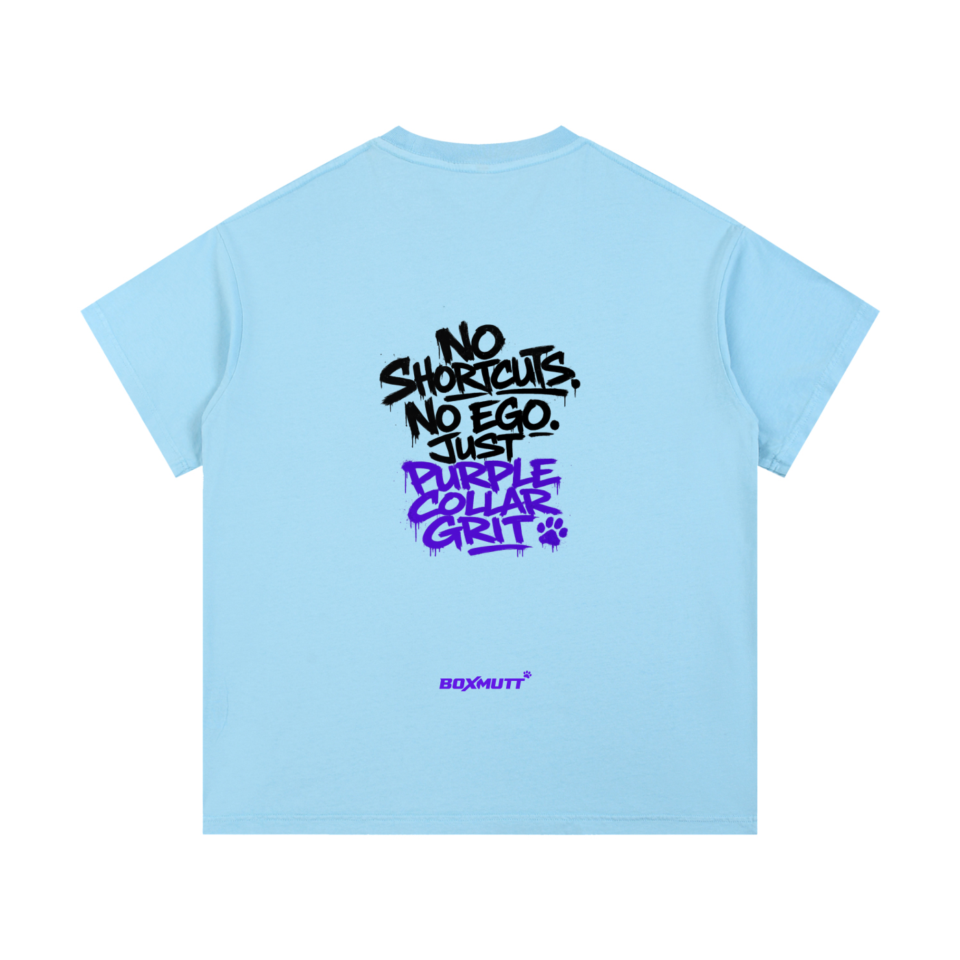 Vintage Wash Cotton T-Shirt | BOXMUTT No Shortcuts Graffiti