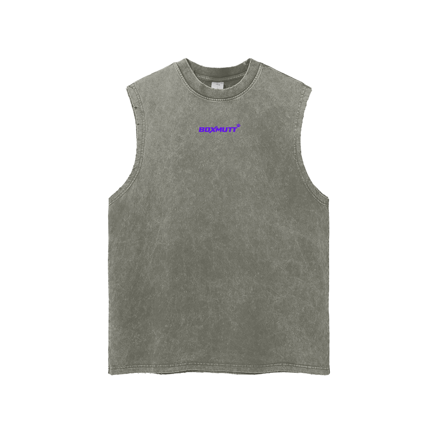 Heavyweight Frayed Hem Gym Tank Top | Snow Washed BOXMUTT Lifter