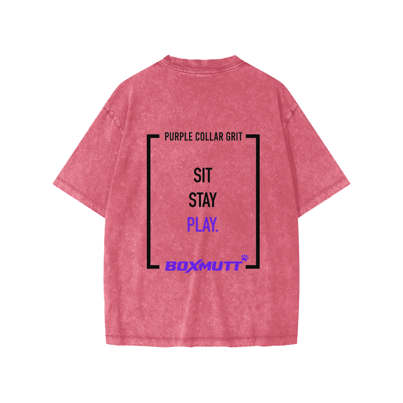 Kid's Heavyweight Oversized T-Shirt | Snow Washed BOXMUTT Sit Stay Play