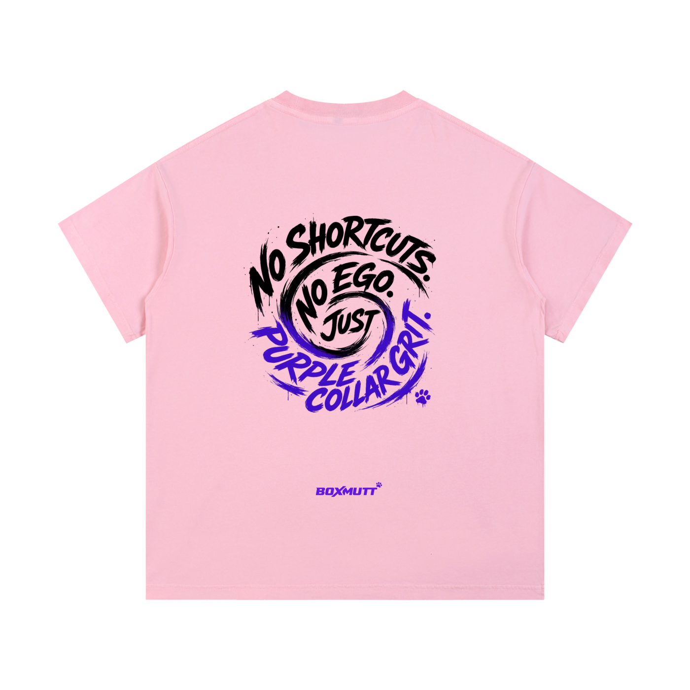 Vintage Wash Cotton T-Shirt | BOXMUTT No Shortcuts Swirl