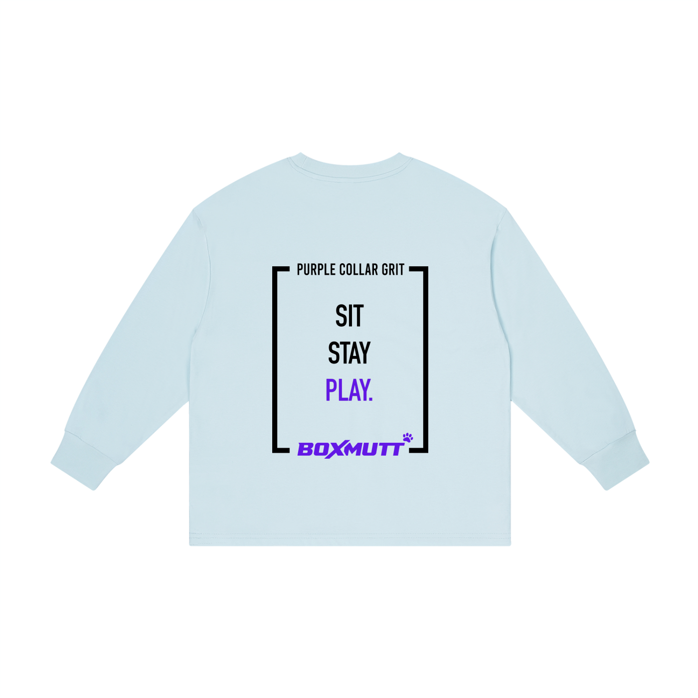 Kid's Long Sleeve T-Shirt | BOXMUTT Sit Stay Play
