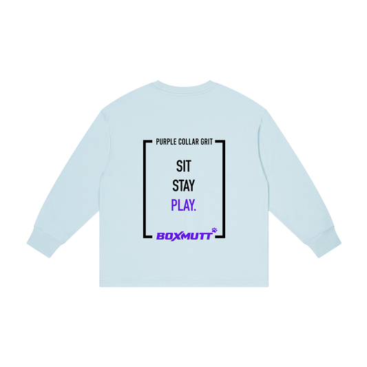 Kid's Long Sleeve T-Shirt | BOXMUTT Sit Stay Play