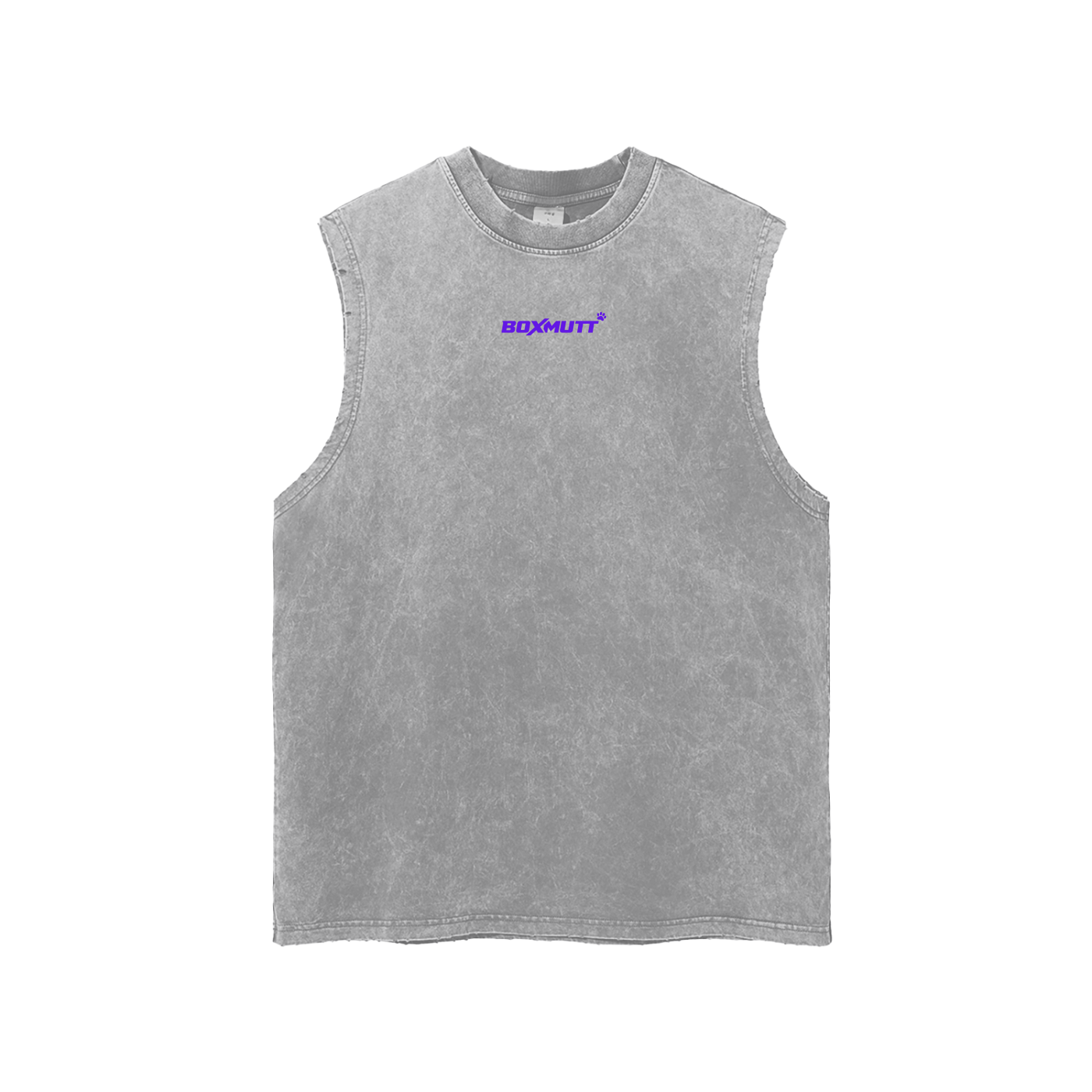 Heavyweight Frayed Hem Gym Tank Top | Snow Washed BOXMUTT Lifter
