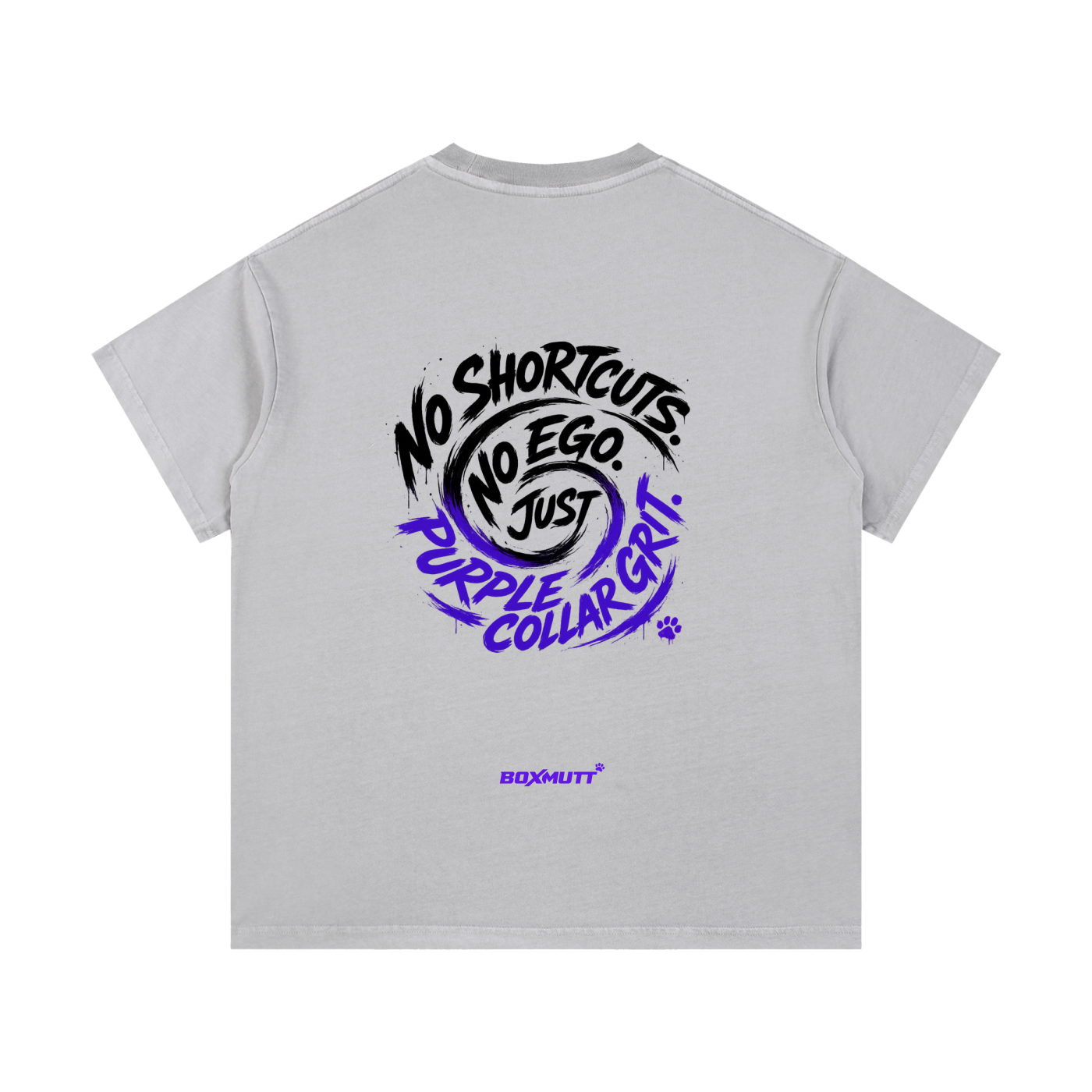 Vintage Wash Cotton T-Shirt | BOXMUTT No Shortcuts Swirl