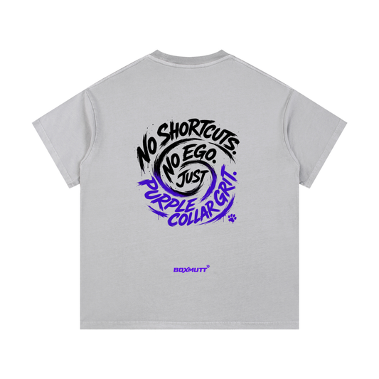 Vintage Wash Cotton T-Shirt | BOXMUTT No Shortcuts Swirl