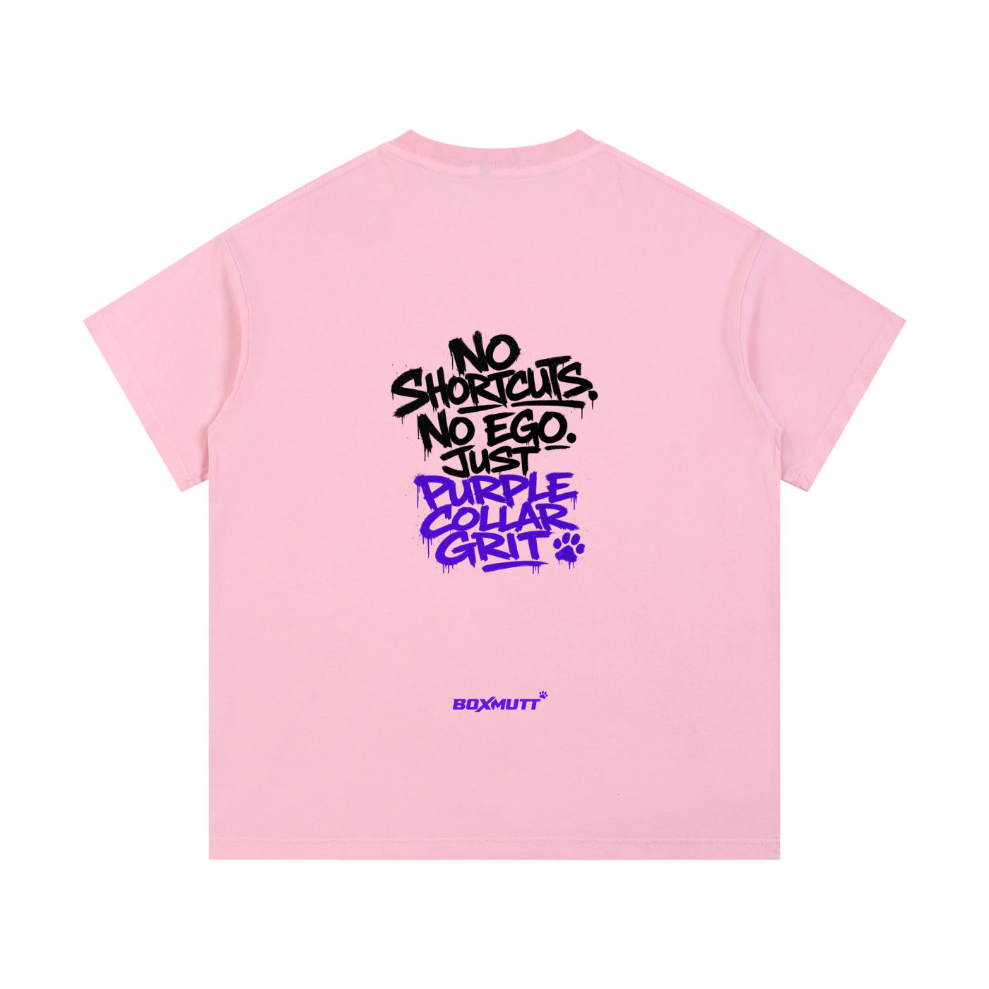 Vintage Wash Cotton T-Shirt | BOXMUTT No Shortcuts Graffiti