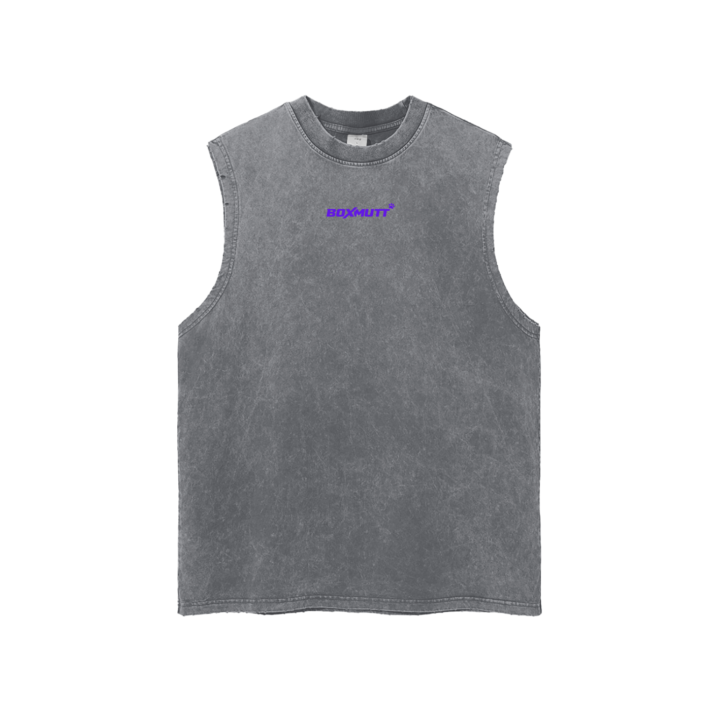 Heavyweight Frayed Hem Gym Tank Top | Snow Washed BOXMUTT Lifter