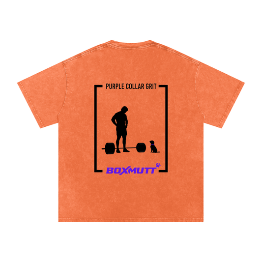 Heavyweight Oversized Gym T-Shirt UK | Snow Washed BOXMUTT Lifter