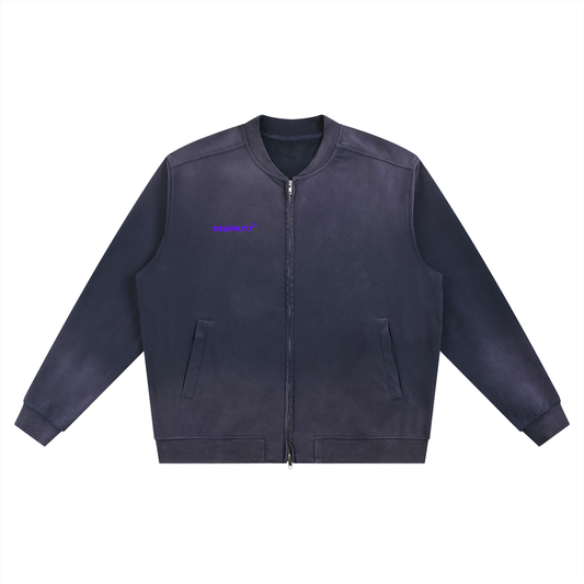 Sun Fade Heavyweight Baseball Jacket | BOXMUTT No Shortcuts Swirl