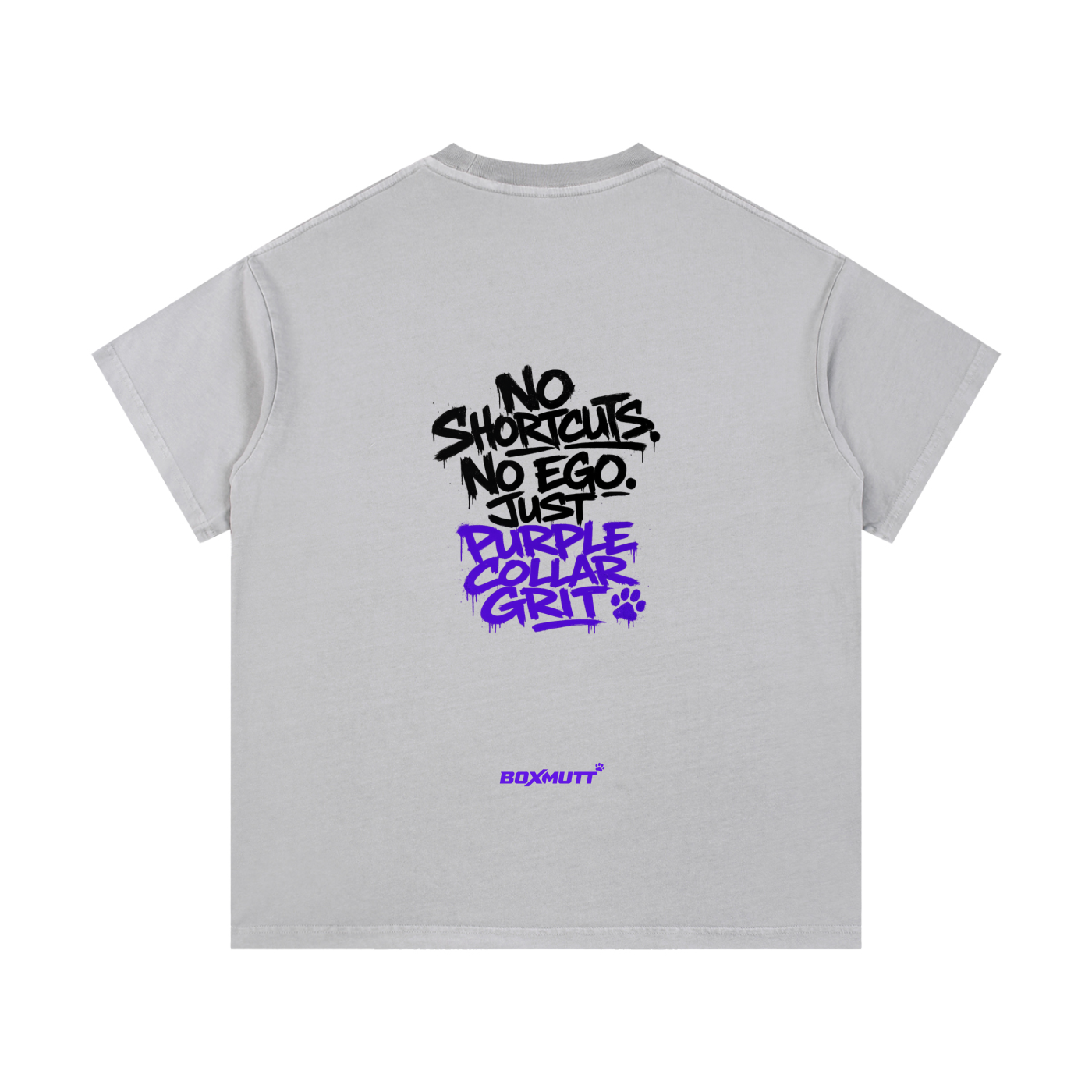 Vintage Wash Cotton T-Shirt | BOXMUTT No Shortcuts Graffiti