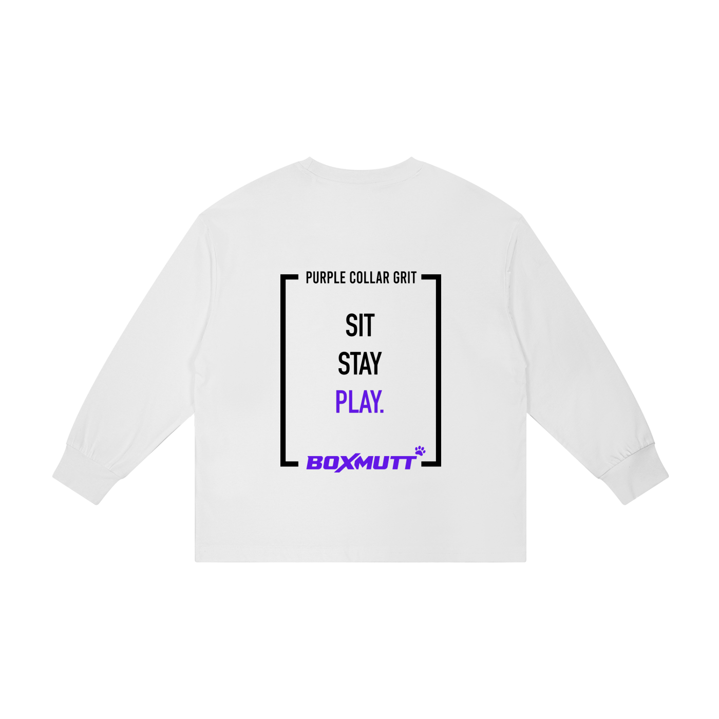 Kid's Long Sleeve T-Shirt | BOXMUTT Sit Stay Play