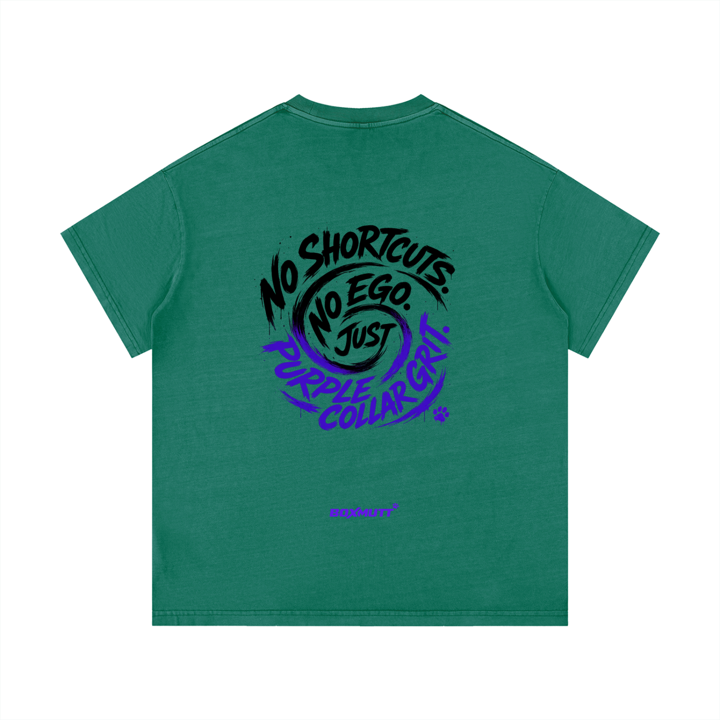 Vintage Wash Cotton T-Shirt | BOXMUTT No Shortcuts Swirl