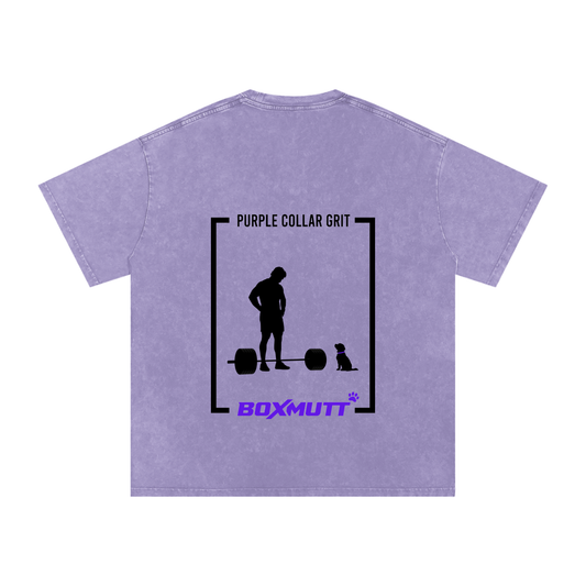 Heavyweight Oversized Gym T-Shirt UK | Snow Washed BOXMUTT Lifter